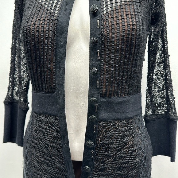 Beguile by Byron Lars Mona Dress Button Down Front  Lace Black Size 0 - Picture 10 of 13